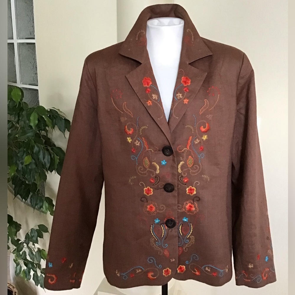 90s Unique Linen Jacket 🌸